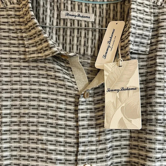 Tommy Bahama Geovanni Geo Silk Short Sleeve Button Down Shirt Size XXL - Picture 8 of 10
